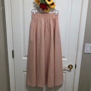 NWOT - Peach & White Check Circle Skirt